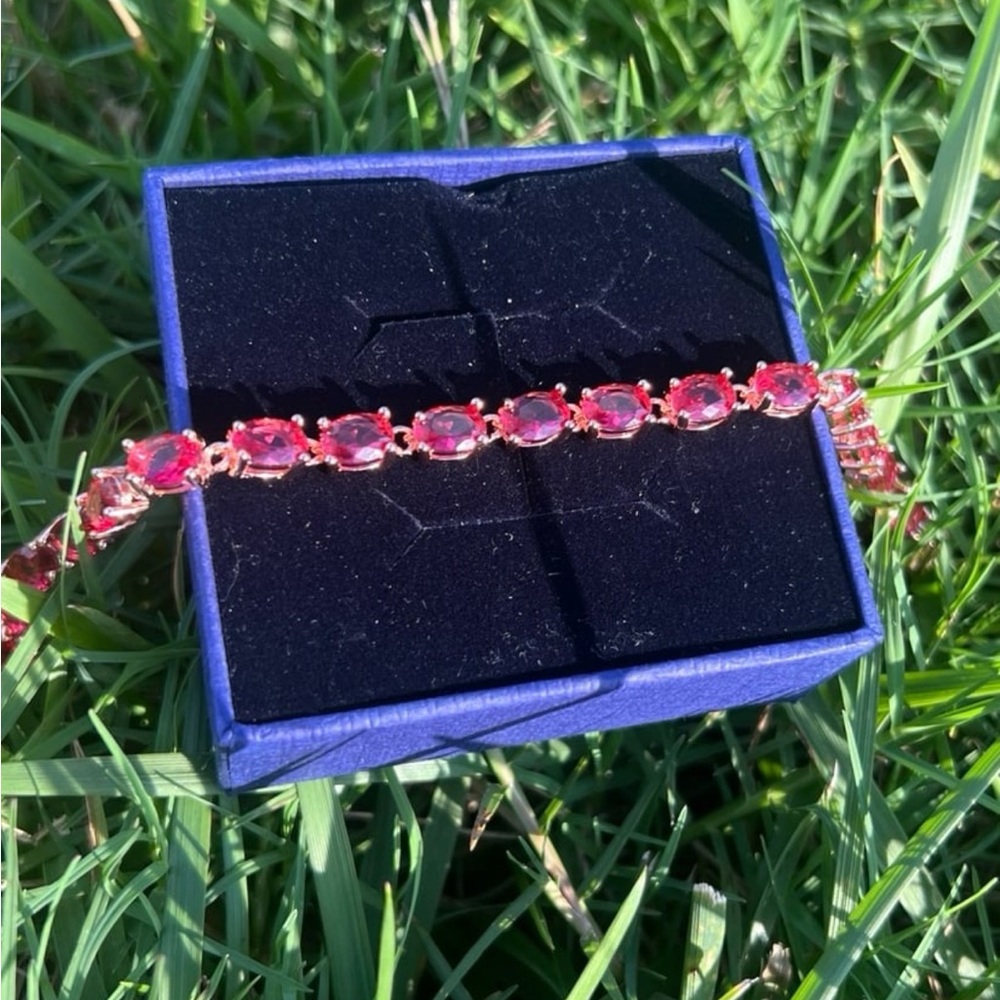 Adjustable Rosegold Plated Oval Cut Swarovski Ele… - image 4